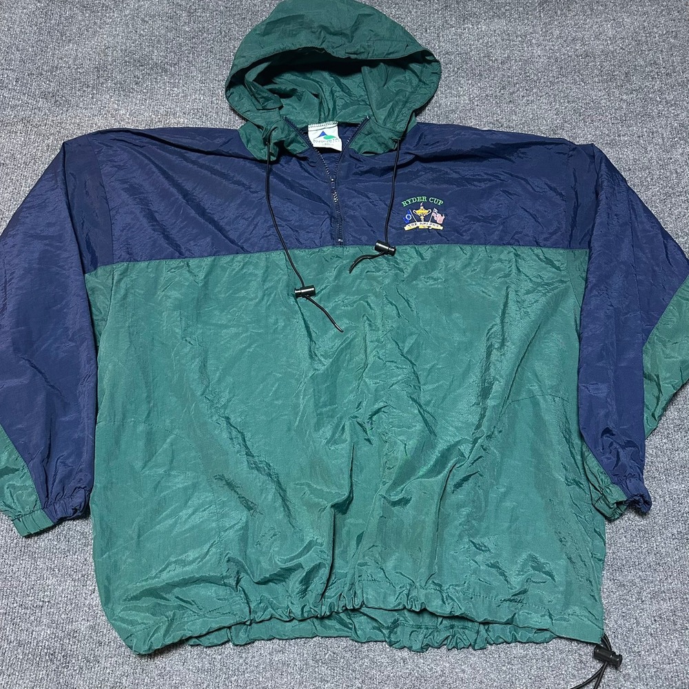 Augusta Sportswear Ryder Cup The Belfry Windbreaker Jacket Green Navy Mens XXL